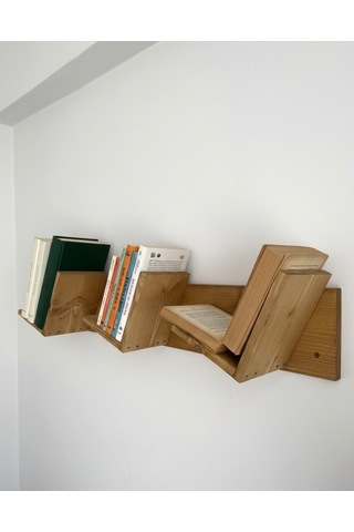 Doğal Ahşap Kitaplık, Dekoratif Tasarım Ahşap Vintage Kitaplık Açık Meşe