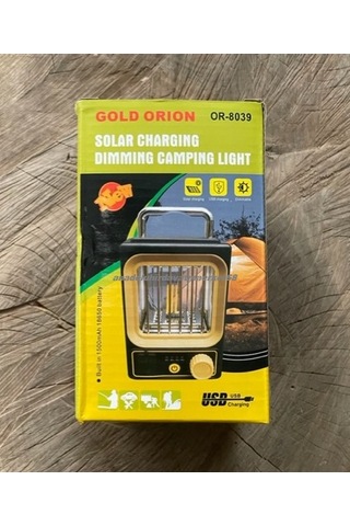 Orion Solar Kamp Lambası Şarjlı Gemi Lambası Nostalji Lamba Işık Ayarlı Sarı