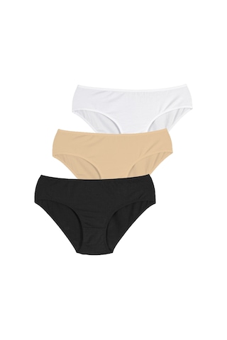 Penti Cover 3lü Çok Renkli Slip Külot Plcovr3s12sk-sbt Siyah - Beyaz - Ten Rengi
