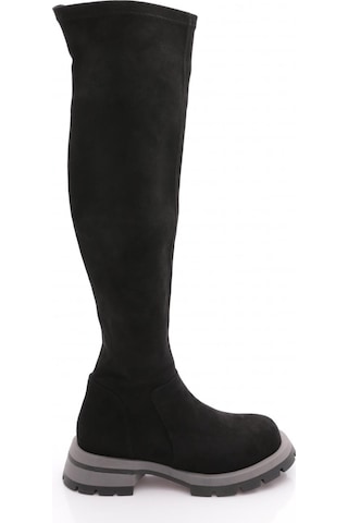Dgn 4006 Kadin Knee High Çizme Siyah Geyik