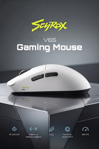 Scyrox V6s Kablosuz 400mah 42gr 50.000dpı 8k Profesyonel Gaming Oyuncu Mouse -