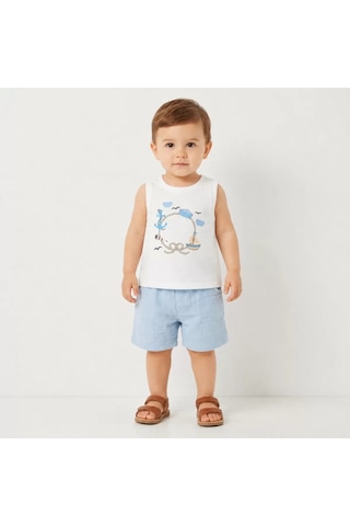Veraura Lifestyle 6/24 Ay Atletli Müslin Kumaş 3 Parça Bebek Takımı Mavi