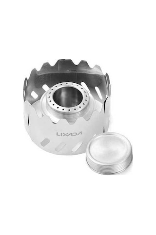 Pazly Yürüyüş İçin Taşınabilir Sırt Rüzgar Paslanmaz Ocak Mini Kamp Çantası Alkol 100ml Jw Gümüş Gümüş