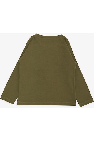 Breeze Girls & Boys Erkek Çocuk Uzun Kollu Tişört Kaykaycı Gözlüklü Dinozor Baskılı 1-4 Yaş, Haki Yeşil-haki Yeşil Haki