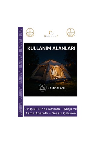 Sinekkovucu Mor Işık Şarjlı Kamp Bahçe Profesyonel Sessiz Modern Güçlü Çalışma Uv Işıklı Sinek Kovu