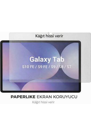 Samsung Galaxy Uyumlu Tab S9 Fe - S10 Fe Ekran Koruyucu Paperlike Kağıt Hissi Kalemle Uygun