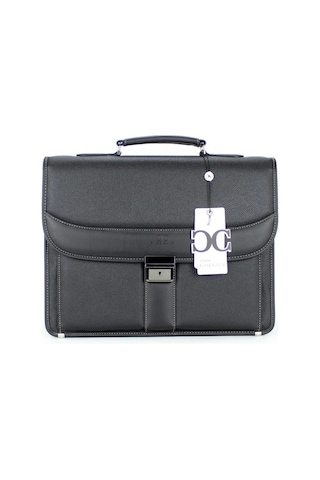 Case Club El Omuz Çantası & Laptop Bölmeli Evrak Çantası 15,6 İnç Kilit Mekanizmalı Siyah