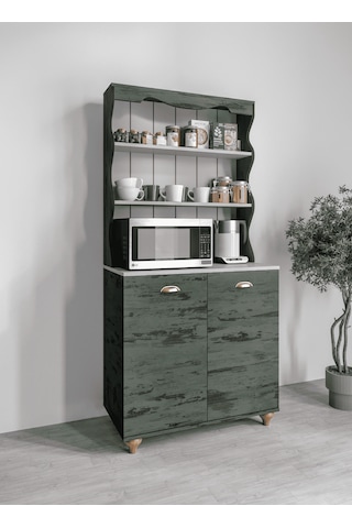 Bohem Tarzda Kahve Köşesi Kaktüs Yeşili, Erzak Dolabı