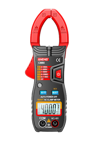 Springsun Aneng Cm80 Akıllı Tıklama Tüp Ampermetresi, Otomatik Aralık, 500a Akım, 4000 Sayaç, Lcd Işık, Ncv Tespiti, Multimetre Pil Yok - Kırmızı