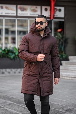 Kapşonlu Erkek Uzun Mont 001