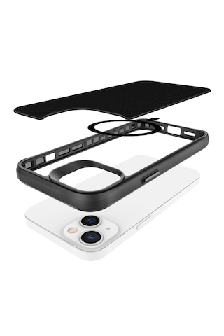 Bix iPhone Uyumlu 13 / 14 Carbon Fiber Force Magsafe Kılıf Anti-şok Teknolojili Kamera Ve Ekran Korumalı Karbon Fiber