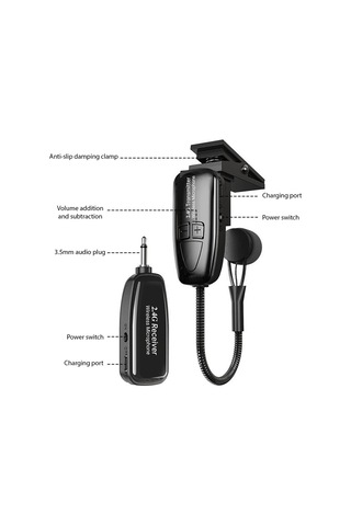 Maiyame Profesyonel 2.4g Kablosuz Saksofon Mikrofon Seti - Gürültü Azaltmalı, Şarj Edilebilir, 30m Menzil