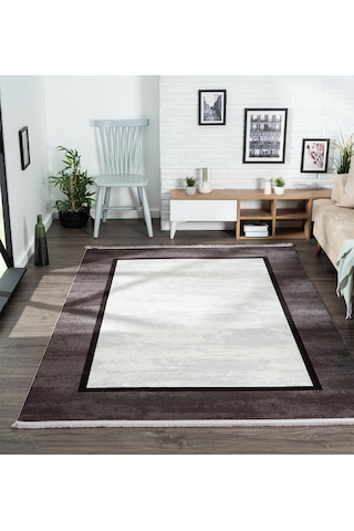 Trend 4101 Gri Akrilik Pamuk Yumuşak Modern Mutfak Yatak Odası Salon Oturma Odası Halısı-1093 Gri - Füme
