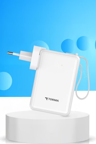 Torima TRM-1017 10000 mAh Hızlı Şarj Dijital Göstergeli Powerbank Beyaz