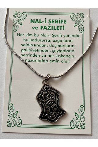 Nalı Şerife Ve Faziletleri Dua Temal Manevi Koruyucu Dini Çelik Kolye Gümüş