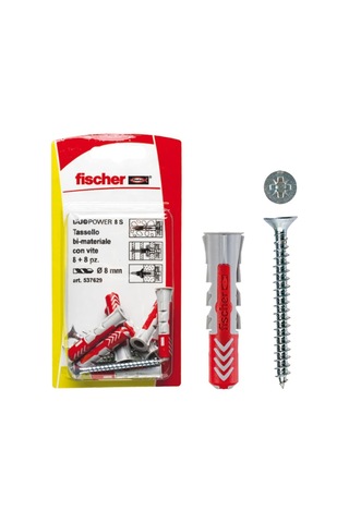 537629 Dübel Vidalı Duopower, Gri/kırmızı, 8 X 40 Mm, 8 Adet Set