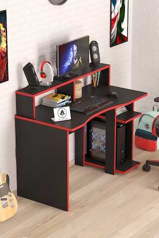 Oyuncu Masası Gamer Model Çalışma Masası Siyah-kırmızı Model Ada Model