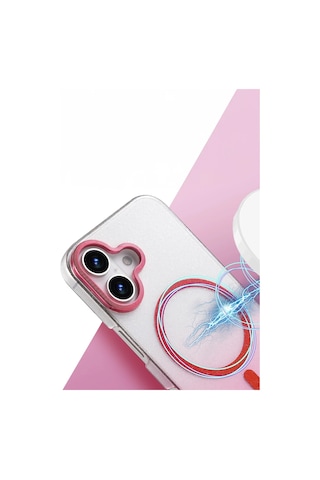 Gld-spt- Newface Apple Uyumlu iPhone 16 Glossy Magsafe Kapak - Çöl Titanyum