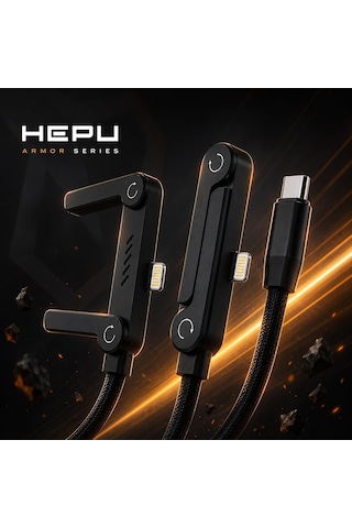 Armor Series Hp-alc01 27w Hızlı Şarj Kablosu - 1.5m Entegre Telefon Standlı Ve 90 Açılı Lightning Şarj/veri Kablosu Dayanıklı Örgülü Yapı