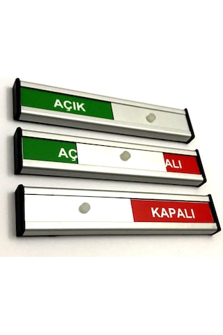 Açık - Kapalı Tabelası Kapı Isimliği Yönlendirme Levhası Sürgülü