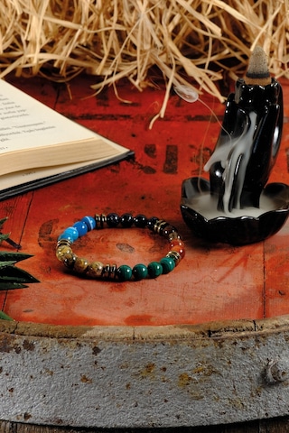 Ssilhoutte Doğaltaş Sertifikalı Oğlak Burcu Doğal Taş Kadın Erkek Bileklik Jasper,malahit,akik,ametist Hematit 8mm Çok Renkli