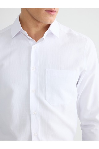 Lcw Busıness Beyaz Regular Fit Armürlü Erkek Basic Gömlek