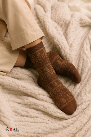 Kral Socks Kadın Havlu 3 Çift Kışlık Yün Çorap Bambu + Yün Sonbahar Serisi Çok Renkli