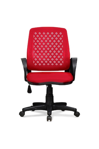 Ev Ve Ofis Çalışma Sandalyesi Bilgisayar Ve Sekreter Koltuğu Petek Model Kırmızı
