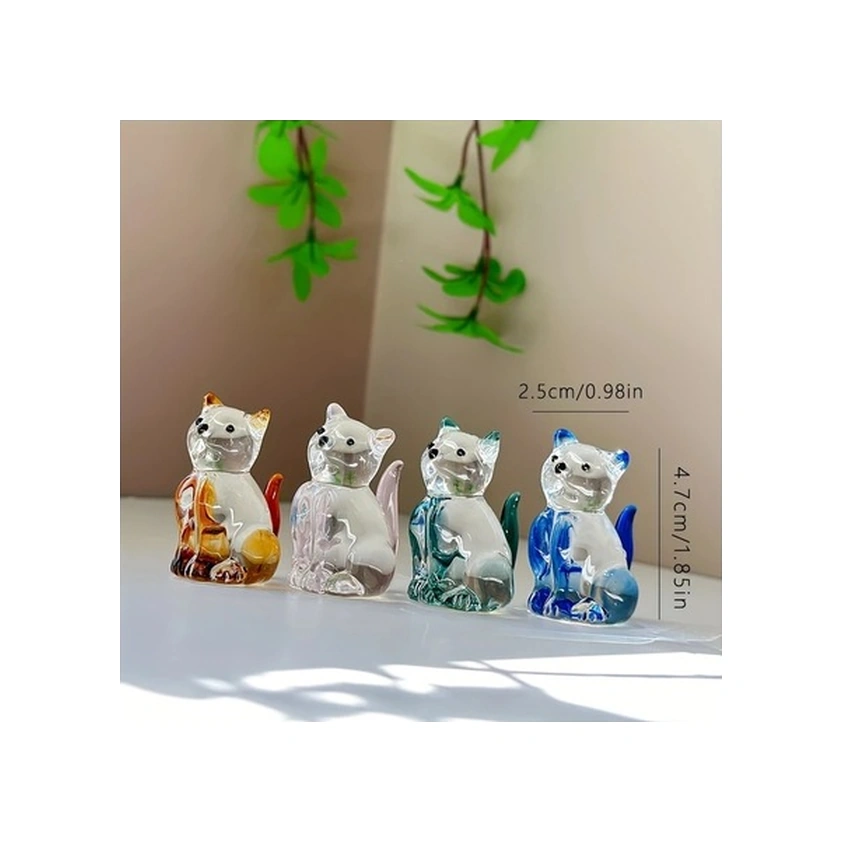 Trendooze Yeşil Kristal Kedi Heykeli, Masüstü Dekor, Hediye, Sunshine022 Yapımı