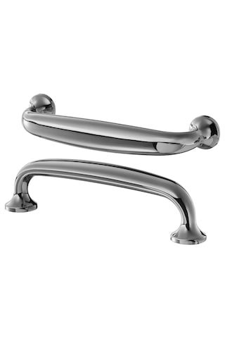 Ikea Eneryda Kulp Siyah Ve Krom Kaplama, 112 Mm, 2 Adet Gümüş