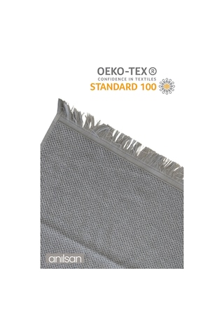 6'lı Jelena El Havlusu - 50x90 Cm, 225 Gr, %100 Pamuk, Spa Ve Otel Havlusu, Günlük Kullanıma Uygun Gri - Beyaz