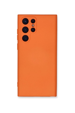 Samsung Galaxy S22 Ultra Kılıf Nano İçi Kadife Silikon - Turuncu