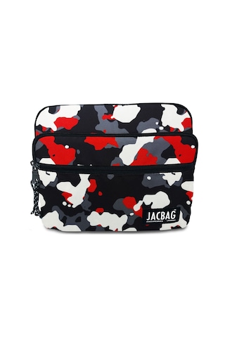 Jacbag Kırmızı Kamuflaj Erkek Çocuk/yetişkin Üç Cepli Tablet Telefon Not Defteri El Çantası Tablet Kılıfı