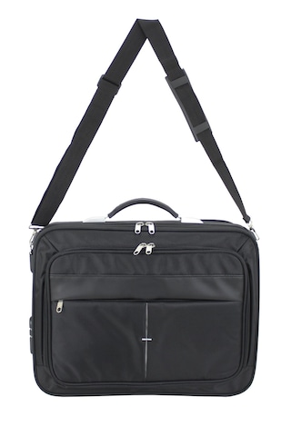 Unisex Siyah 15.6'' Çelik Kasalı Laptop Evrak Bilgisayar Çantası Siyah