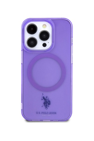 Apple Uyumlu iPhone 14 Pro Max Kılıf U.s. Polo Assn. M-safe Şarj Özellikli Transparan Tasarım Kapak Pembe