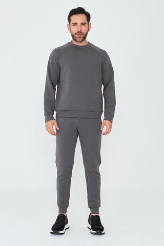 White Stone Koyu Gri Pamuklu Erkek Basic Sweatshirt K.grey