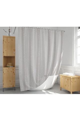 Banyo Perdesi 1x100x200 Tek Kanat Duş Perdesi Halka Hediyeli Duşakabin Perdesi 5026 Beyaz
