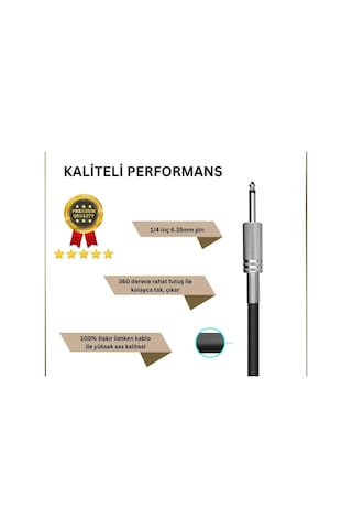 Gitar Jack Kablosu 10m-32,8ft Elektro Akustik Bas Bağlama Keman Amfi & Mixer Uyumlu Jak Kablo
