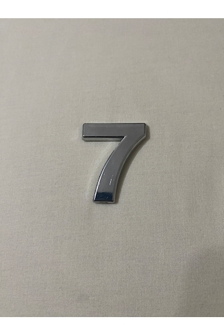 7 Yedi Numara Yapışkanlı Daire Bina Villa Kapı Numarası Krom Crom 4 Cmx5cm No:7 Plastik
