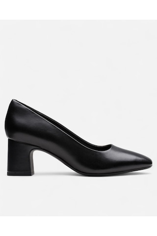 Clarks Fernie Court Black Leather, M 3 Kadın Siyah Topuklu Ayakkabı 26183032 siyah