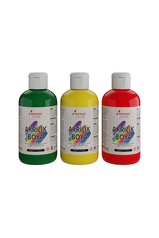 Red Rose Yeşil-sarı-kırmızı Akrilik Boya 3'lü Set 3 x 250 G