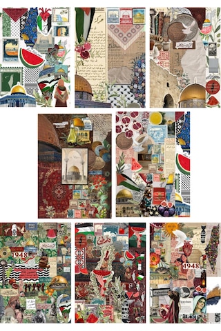 Filistin Temalı 8'li Yapışkanlı Scrapbook Seti Diğer
