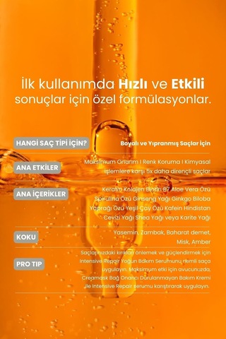 Lexroo Intensive Repair Yıpranmış Saçlar İçin Onarıcı Renk Koruyucu Saç Serumu 50 Ml