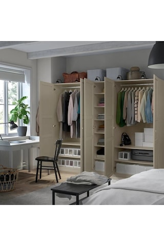 Ikea Gri Modern Kapaklı Gardırop 250x60x201 Cm
