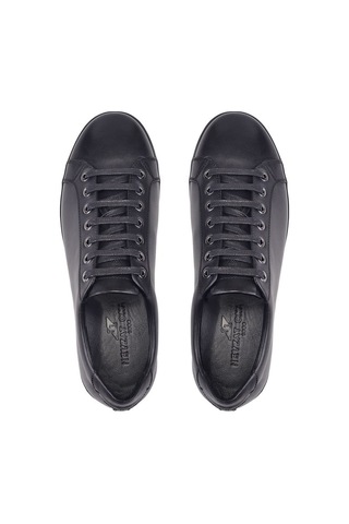 Siyah Sneaker Erkek Ayakkabı -12329--antik Siyah - Taban Siyah Çok Renkli