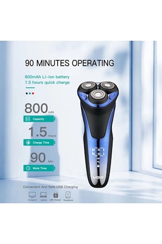Vgr V-306 Su Geçirmez Sıfır Yanak Cırcır Ve Folyo Tıraş Makinesi - Sinekkaydı Etkili Islak Ve Kuru