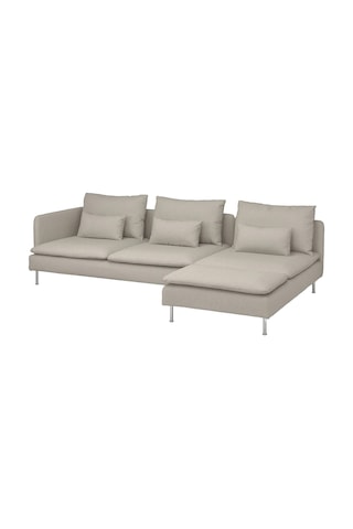 Ikea Bej Rahat Kanepe - Uzanma Koltuklu 4'lü Kanepe