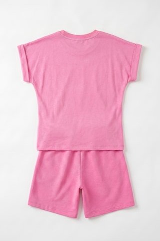 Joy Kids Kız Çocuk Love Baskılı Kurdele Detaylı Günlük Takım 5-9yaş Açık Pembe