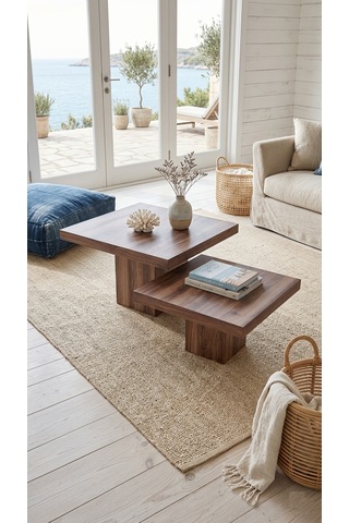 Most Marmoris %100 Mdf Orta Sehpa Set Evinize Teslim Ceviz
