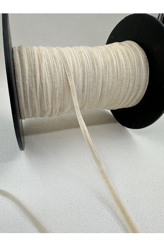 5 Mm Pamuk Kadife Şerit-5 Metre-ekru